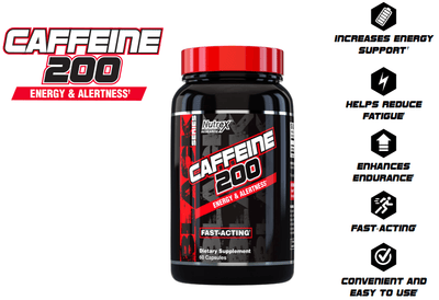 Nutrex Caffeine 200 Powder 60Caps - Iron Supplement